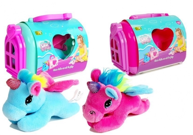 Unicorni de pluș cu transportor