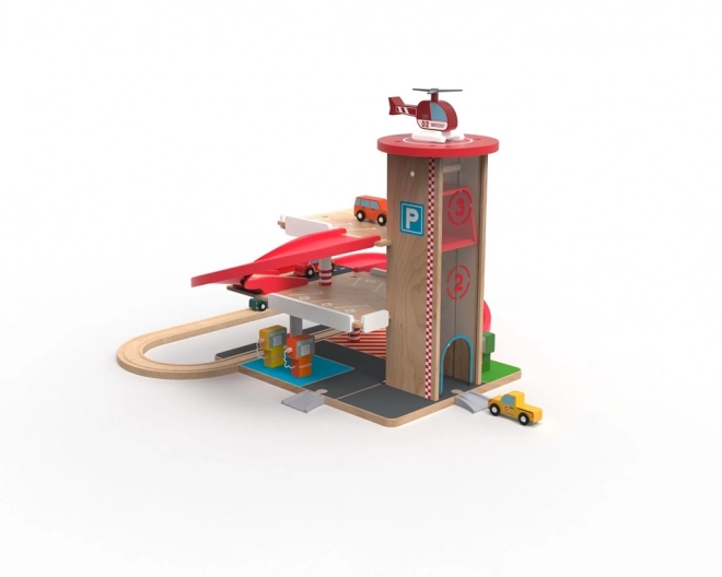 Garaj și pistă din lemn 2Kids Toys