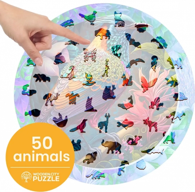 Puzzle din lemn Păsăre colorată