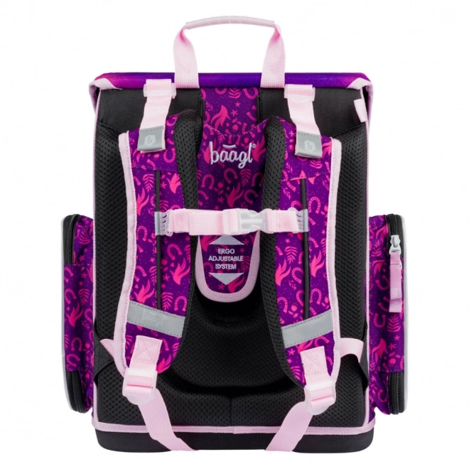 Set școlar Baagl Ergo Cal: ghiozdan, penar, săculeț, dosar, cutie