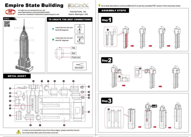 Puzzle metalic 3D Empire State Building