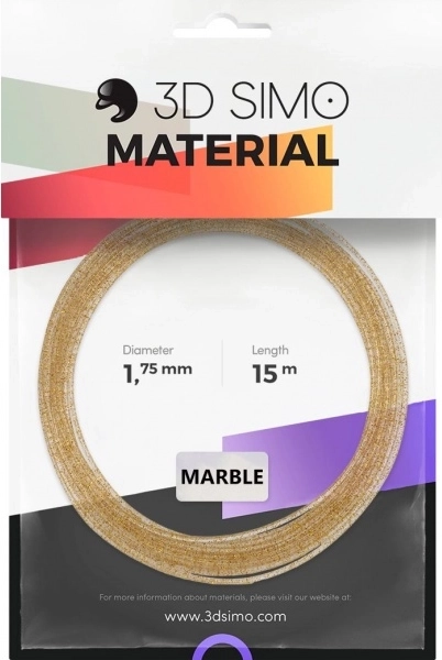 filament marble pentru pixuri 3D și imprimare 3D – auriu, 1,75 mm, 15 m