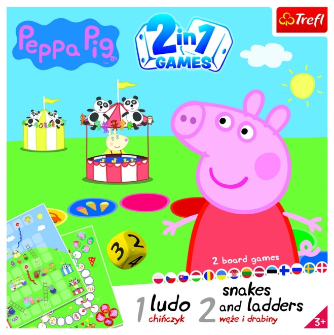 joc 2 în 1 cu Peppa Pig: scări și șerpi