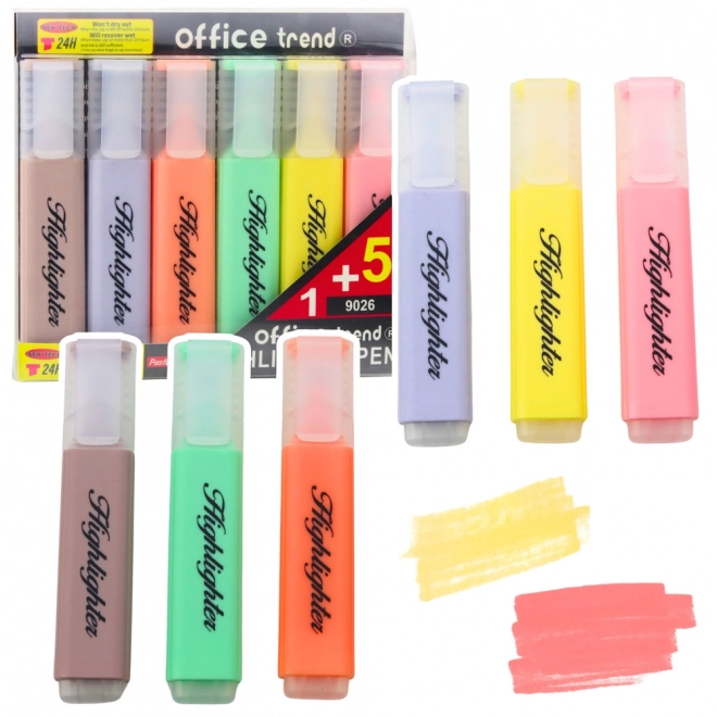 Set de evidențiatoare pastelate 6 buc