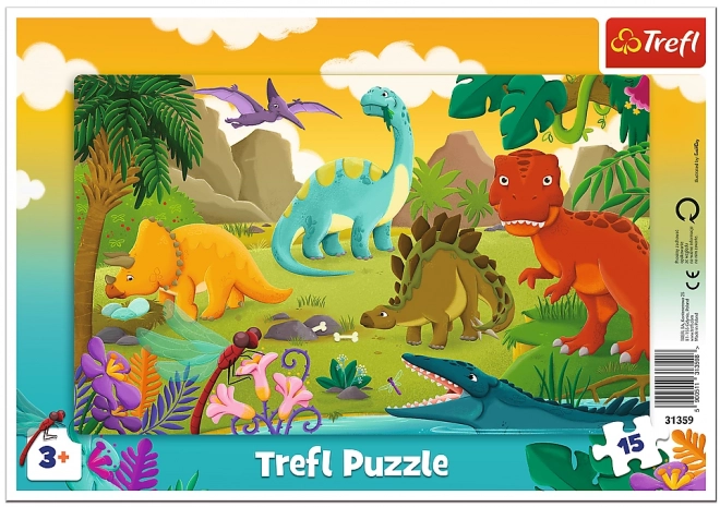 Puzzle Dinosauri TREFL pentru copii 15 piese