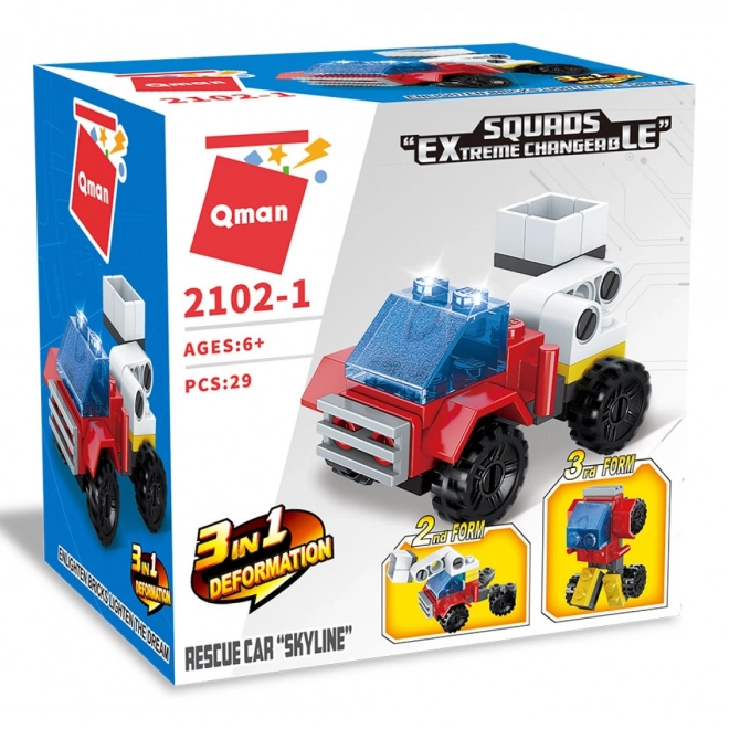 Mașină de salvare Skyline 3 în 1 Qman Squros