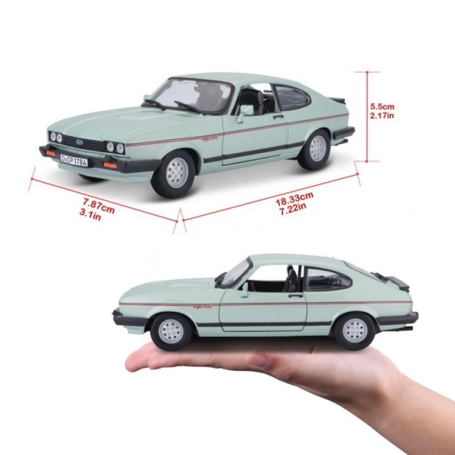 Mașinuță Ford Capri 1982 Bburago 1:24 Plus Verde Deschis