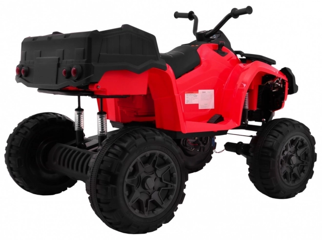 ATV Quad XL la baterie pentru copii Roșu + tracțiune 4x4 + suport bagaje + start lent + EVA + LED audio
