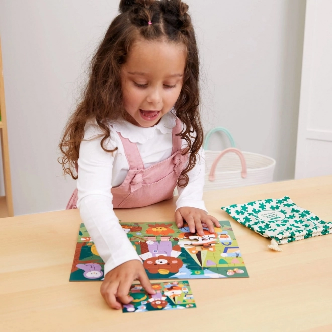 Mudpuppy Puzzle Camperii Veseli în săculeț textil