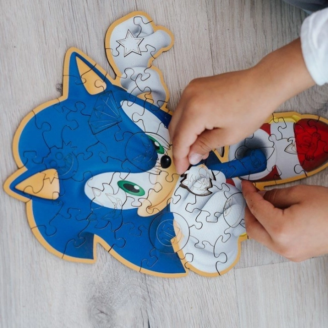 Puzzle din lemn SONIC – Ariciul isteț, 50 piese