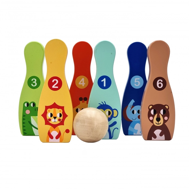 Set de bowling din lemn pentru copii Tooky Toy