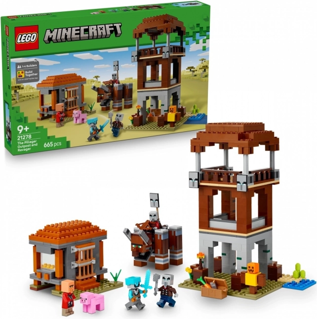 Cărămizi LEGO Minecraft Ascunzătoarea Tâlharilor și Devastatorilor