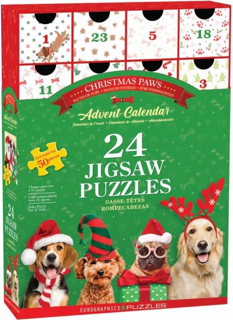 Calendar Advent Puzzle Paws De Crăciun