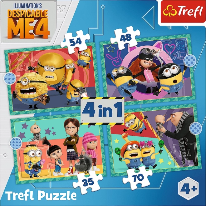 Puzzle Minionii Nebuni 4 în 1 de la Trefl