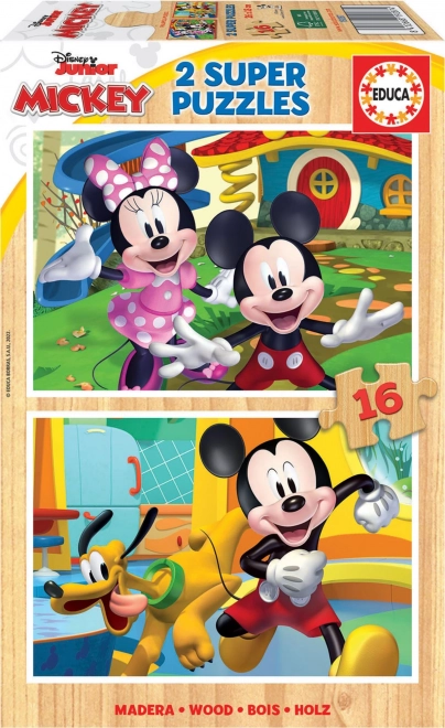 Puzzle din lemn Mickey și Minnie