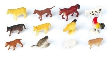 Figurine mini animale fermă set 12 bucăți