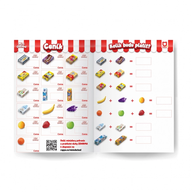 Mini magazin - coș de cumpărături cu accesorii și învățare despre cumpărături - albastru
