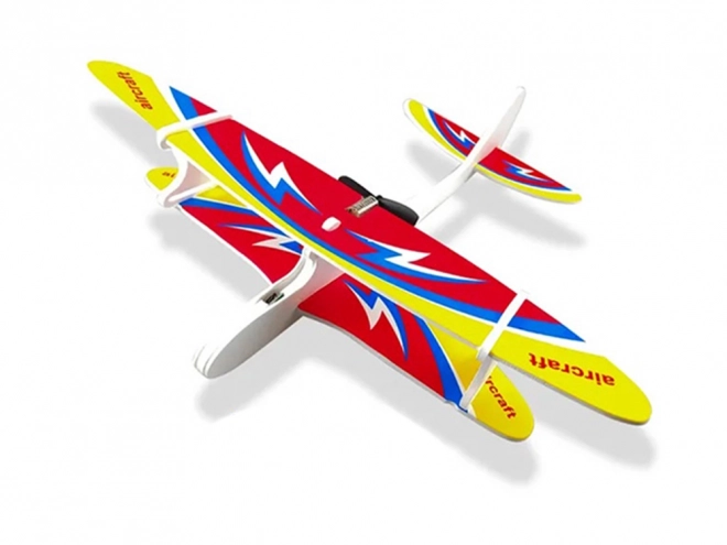 Avion din polistiren cu LED și motor USB