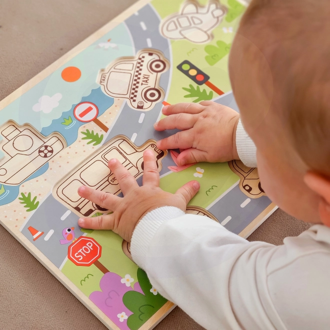 Puzzle din lemn vehicule oraș