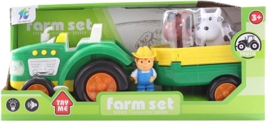 Tractor pentru copii pe baterii cu remorcă