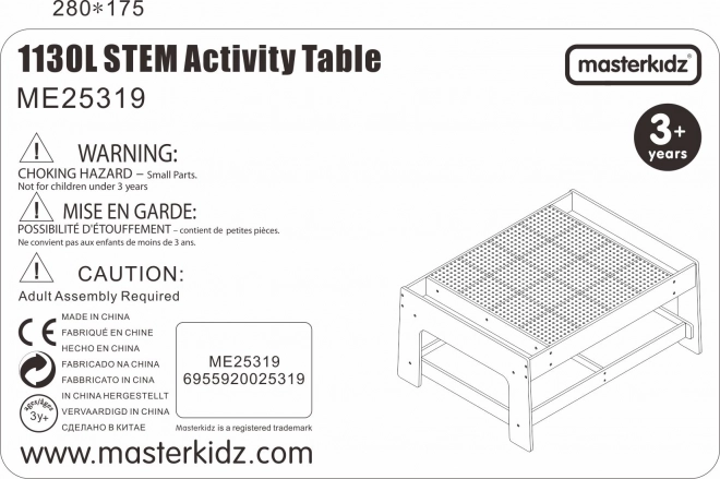 Masa educativă din lemn Masterkidz cu accesorii STEM Wall