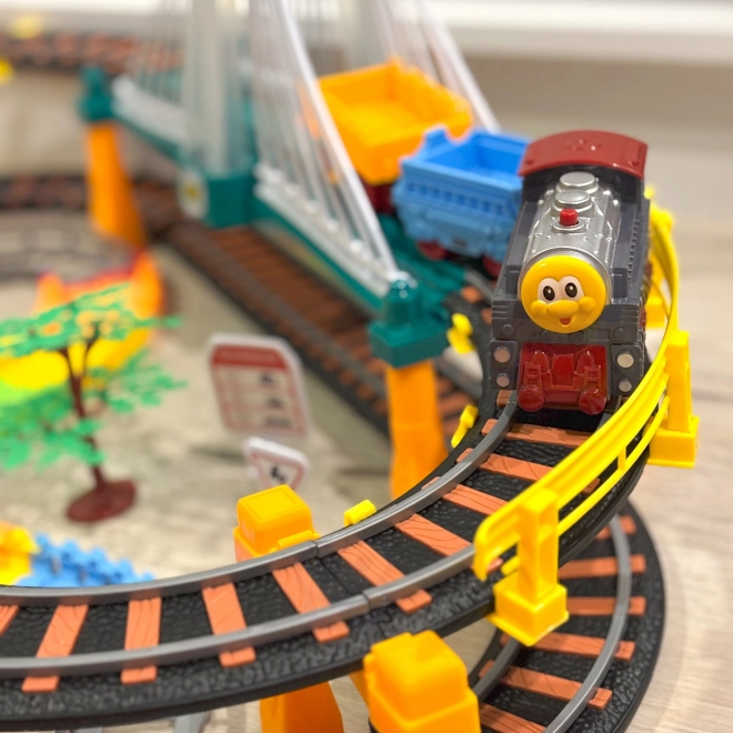 Joc educativ 2 în 1 cu tren și mașinuță WOOPIE