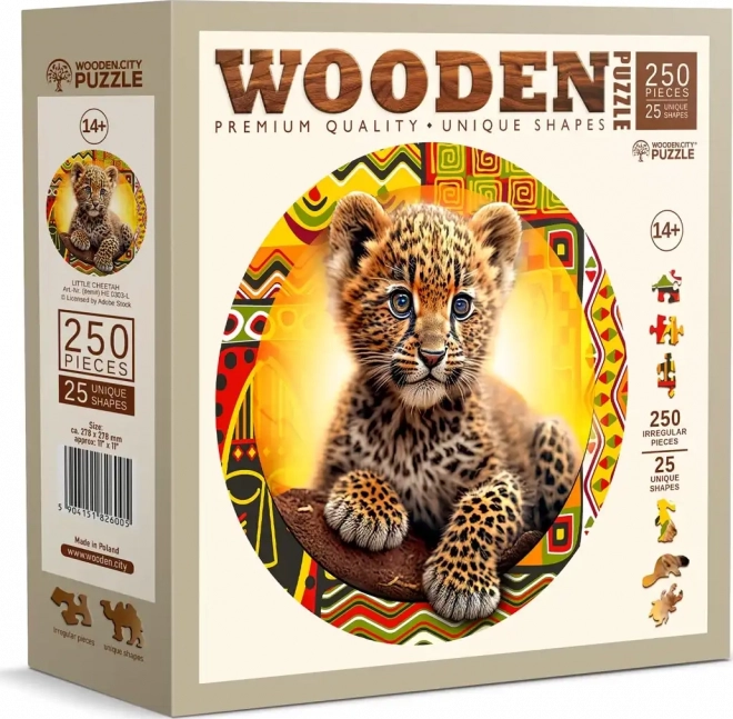 Puzzle din lemn cu leopard WOODEN CITY - 250 piese