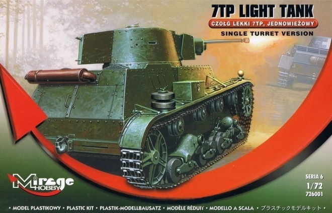 Tanc ușor polonez 7TP – versiune cu un singur turn 1:72 kit de asamblare