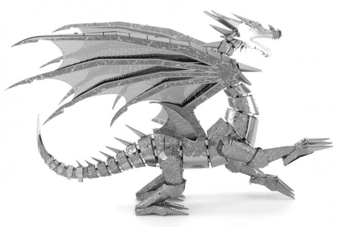 Puzzle 3D dragon argintiu Metal Earth ICONX