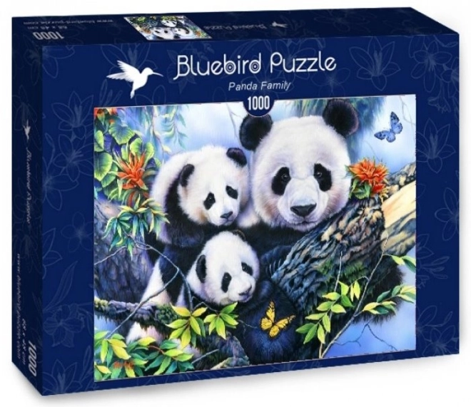 Puzzle Familia de panda 1000 piese Bluebird