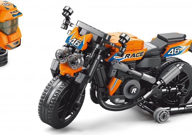 Set de construcție motocicletă cu cască 17 cm