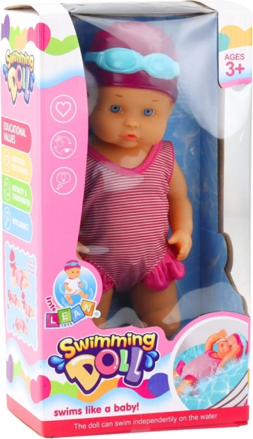 Păpușă plutitoare pentru baie în costum roz