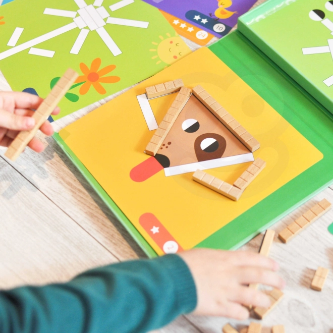 Joc de puzzle logic cu blocuri magnetice Tooky Toy