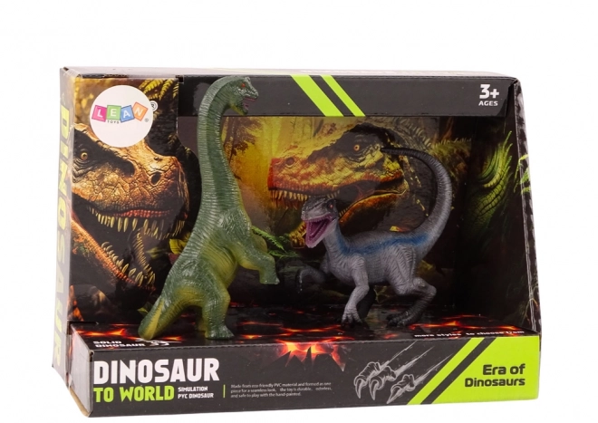 Set figurine dinozauri Brachiosaurus și Velociraptor