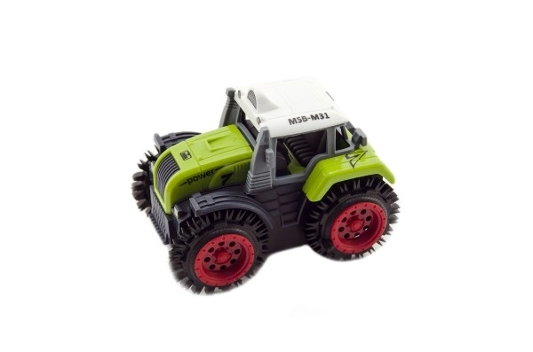 Tractor răsturnibil din plastic 10cm mix de culori pe baterii