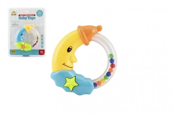 Zornăitoare bebe Lună din plastic, 11cm, 2 culori