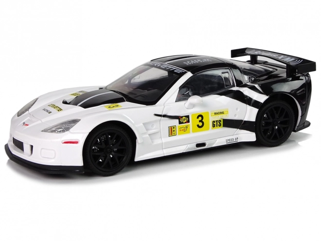 Mașină sport telecomandată Corvette C6.R albă 1:18