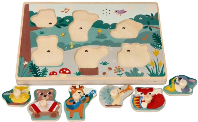 Puzzle sonore cu instrumente muzicale