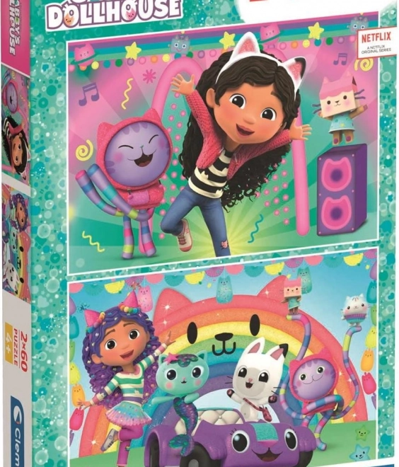 Puzzle Căsuța magică a Găbinei: Bucură-te cu noi 2x60 de piese
