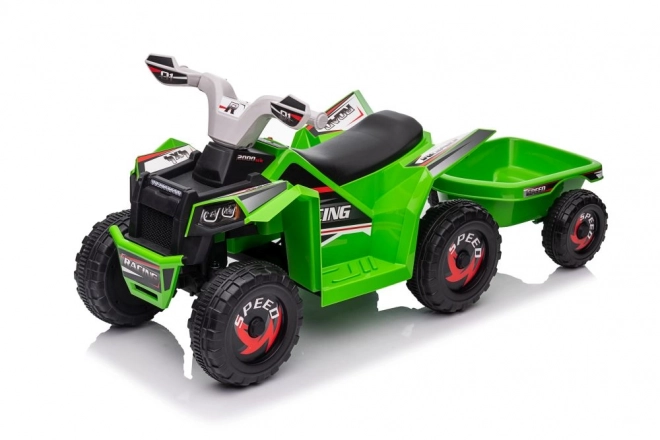 Quad electric verde cu remorcă