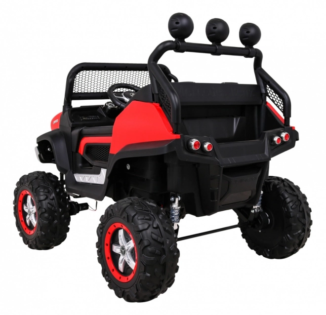 Mercedes Benz Unimog pentru copii Roșu + 4x4 + telecomandă + suport bagaje + pornire lentă + MP3 LED