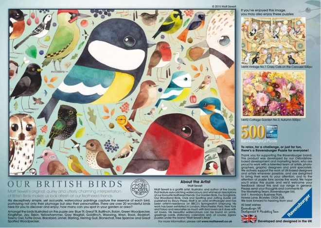 Puzzle Ravensburger British Birds 500 piese