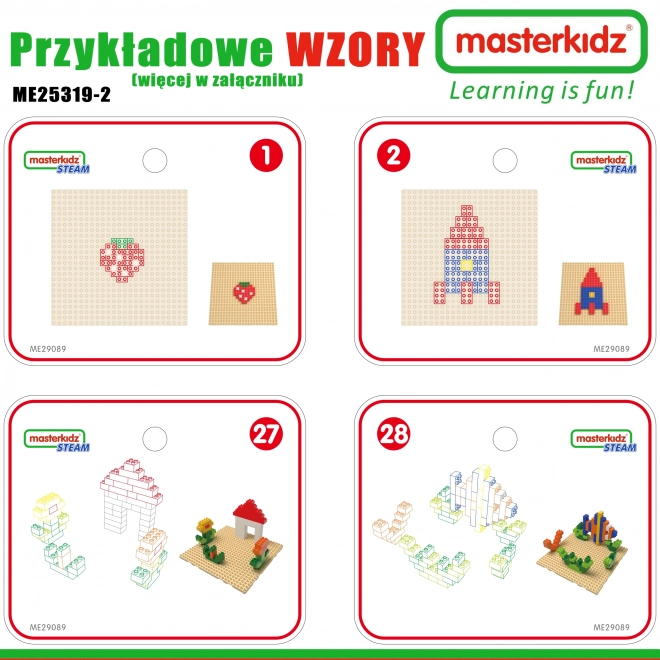 Măsuță educativă Masterkidz cu set STEM și 563 blocuri