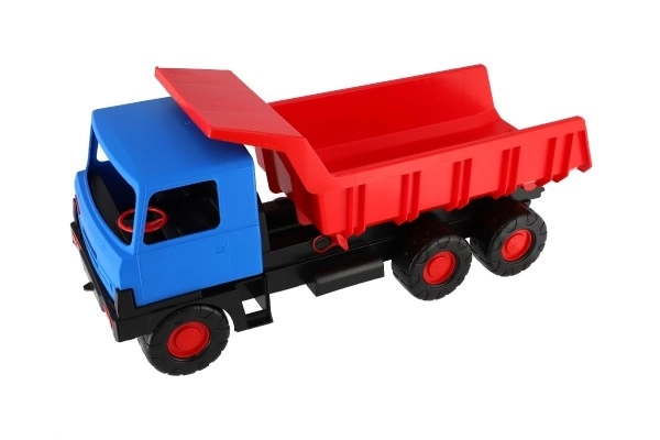 Autocamion Tatra 815 cu bena roșie și cabină albastră, din plastic, 75cm