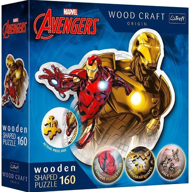 Puzzle din lemn conturat Iron Man