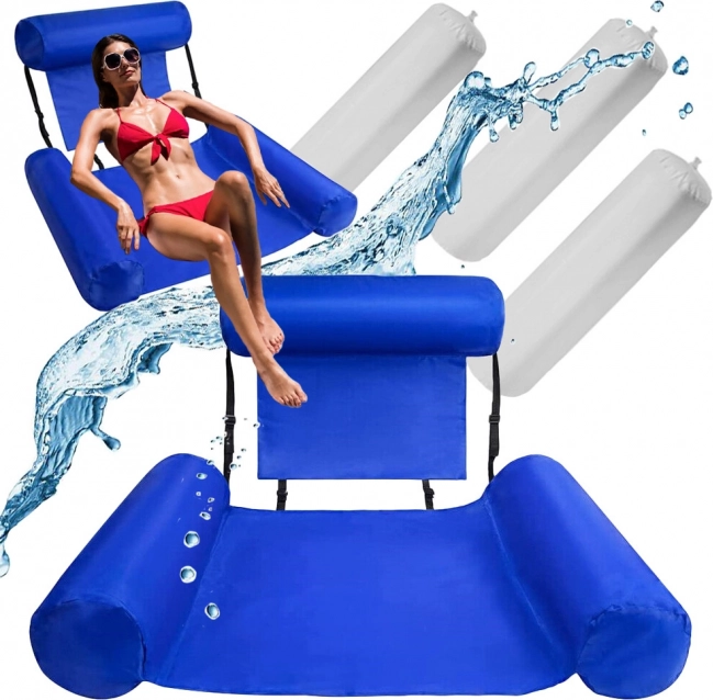 Fotoliu plutitor gonflabil pentru piscină cu spătar și plasă