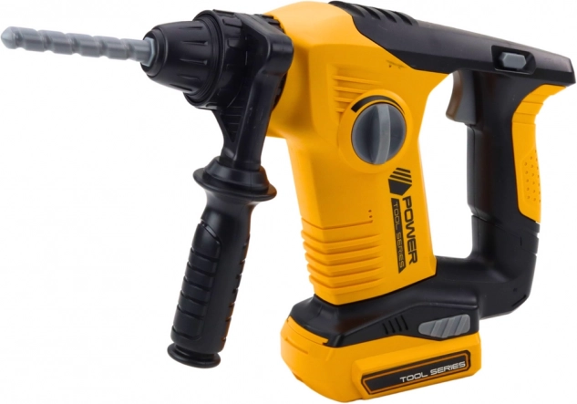 Ciocan rotopercutor pentru copii cu capete interschimbabile și ochelari de protecție galbeni
