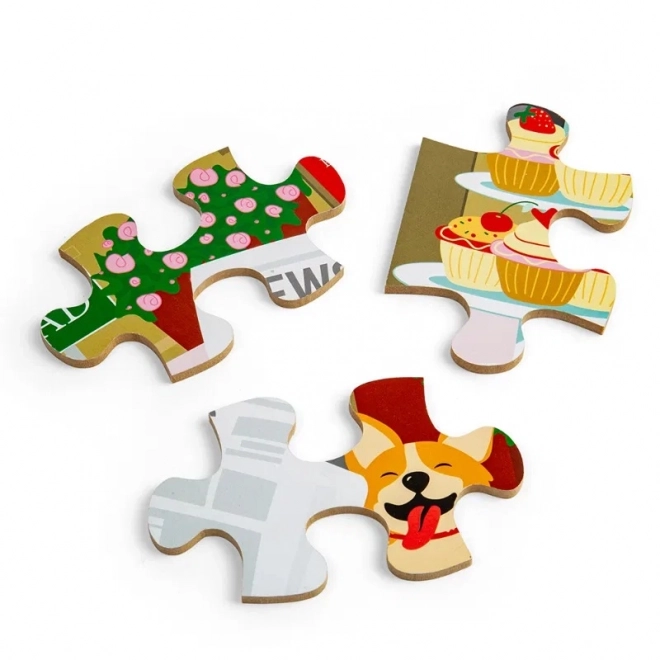Puzzle din lemn cu podea - Londra Bigjigs Toys