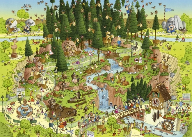 Puzzle Heye zoo nebună: expoziția pădurea neagră 1000 piese