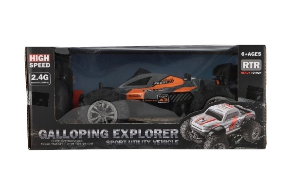 Mașină RC Buggy viteză 2,4GHz plastic 25cm pe baterie în cutie 31x14x18cm – Portocaliu